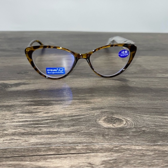 EYERUL +2.5 Blue Light Blocking Reading Glasses Tortoise Frame Women’s Readers - Picture 5 of 9